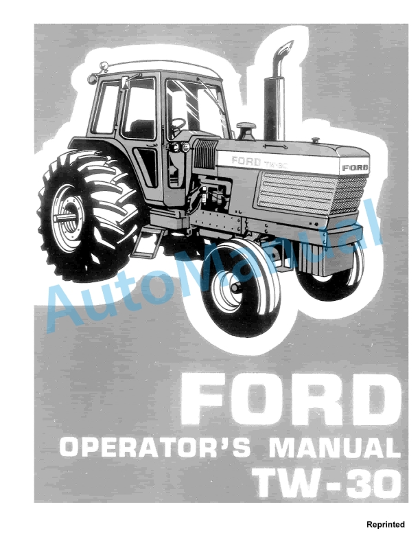 Ford New Holland TW-30 Tractor Operation and Maintenance Manual 42003010