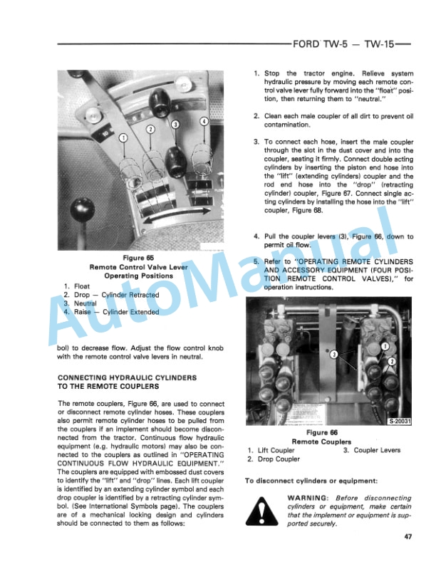 Ford New Holland TW-5, TW-15 Tractor Operation and Maintenance Manual 42001520 3 Ford New Holland TW-5, TW-15 Tractor Operation and Maintenance Manual 42001520-3