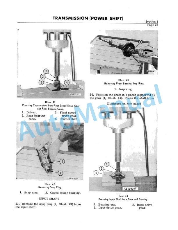 Komatsu 100, 125, TD-7, TD-8 Series C,E Loader Shop Manual ISS-1543-3