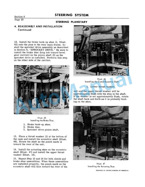 Komatsu 100, 125, TD-7, TD-8 Series C,E Loader Shop Manual ISS-1543-4