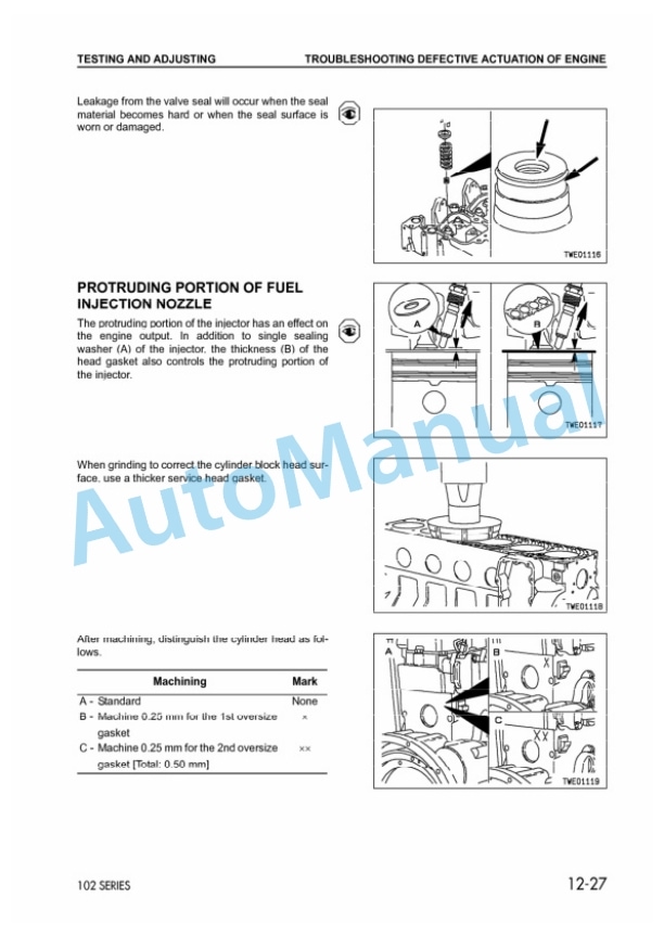 Komatsu 102 Series Diesel Engine Shop Manual 6D102E-BE2-3