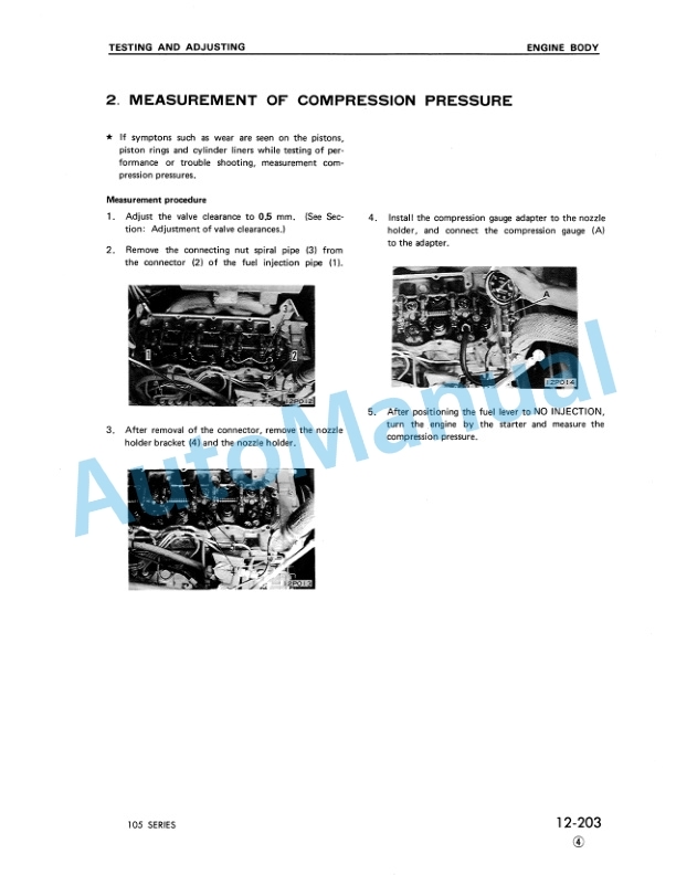Komatsu 105 Series Diesel Engine Shop Manual SEBE6130A04-3