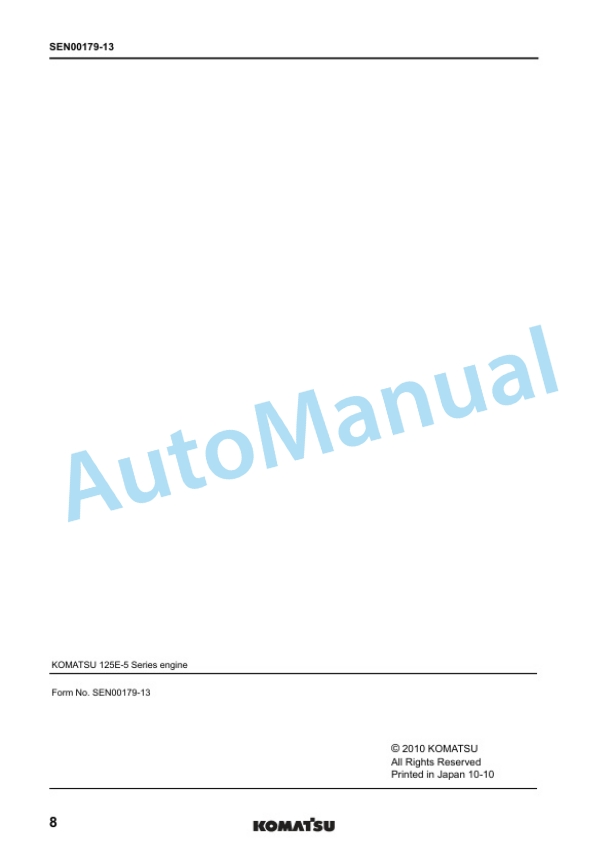 Komatsu 125E-5 Series Engine Shop Manual SEN00177-13-3