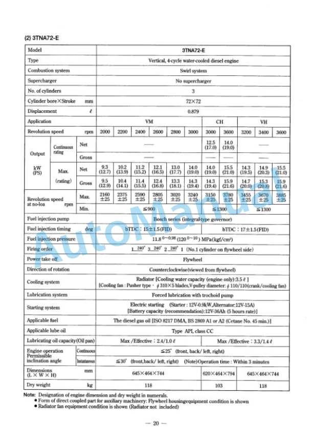 Komatsu 2D68E-4D88E Series Diesel Engine Specifications Manual WEBM003100 4 Komatsu 2D68E-4D88E Series Diesel Engine Specifications Manual WEBM003100 - Image 4