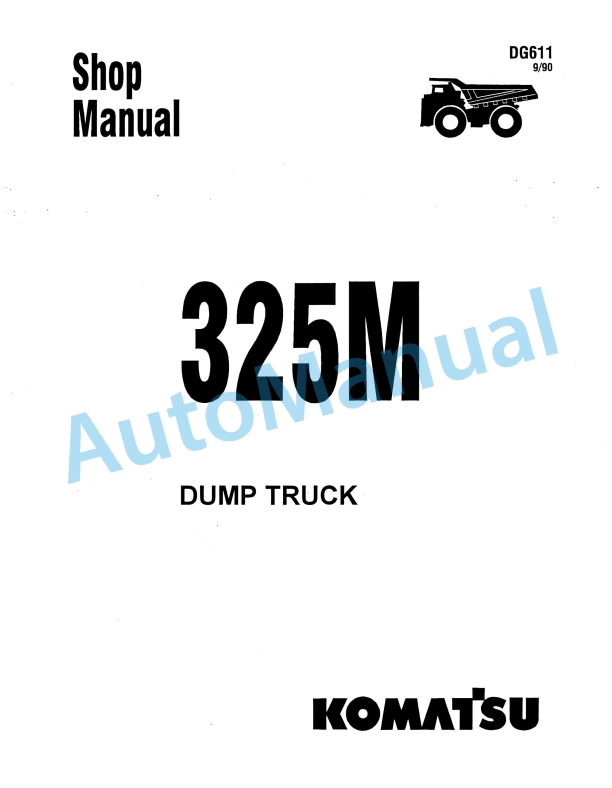 Komatsu 325M Dump Truck Shop Manual DG611