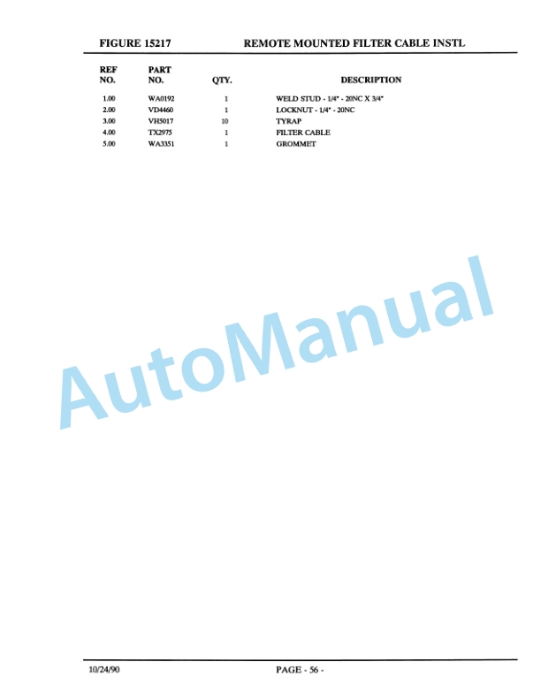 Komatsu 325M Parts Manual DH587-BZ-2