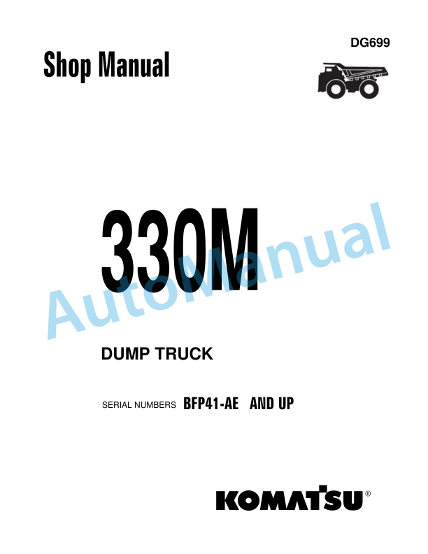 Komatsu 330M Dump Truck Shop Manual DG699