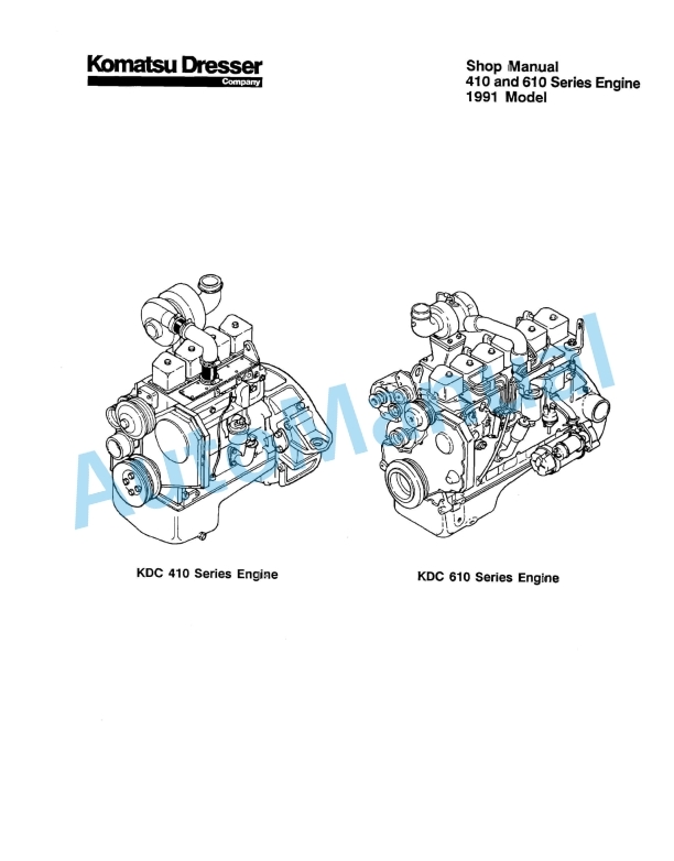 Komatsu 410, 610 Series Engine Shop Manual CEBM610SH0