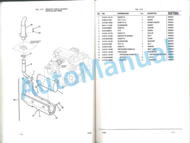 Komatsu 410W Hydraulic Excavator Parts Manual PRIG410W1-2