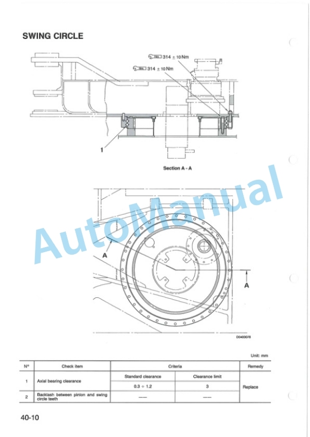 Komatsu 410W Hydraulic Excavator Shop Manual MOGB410W0-5