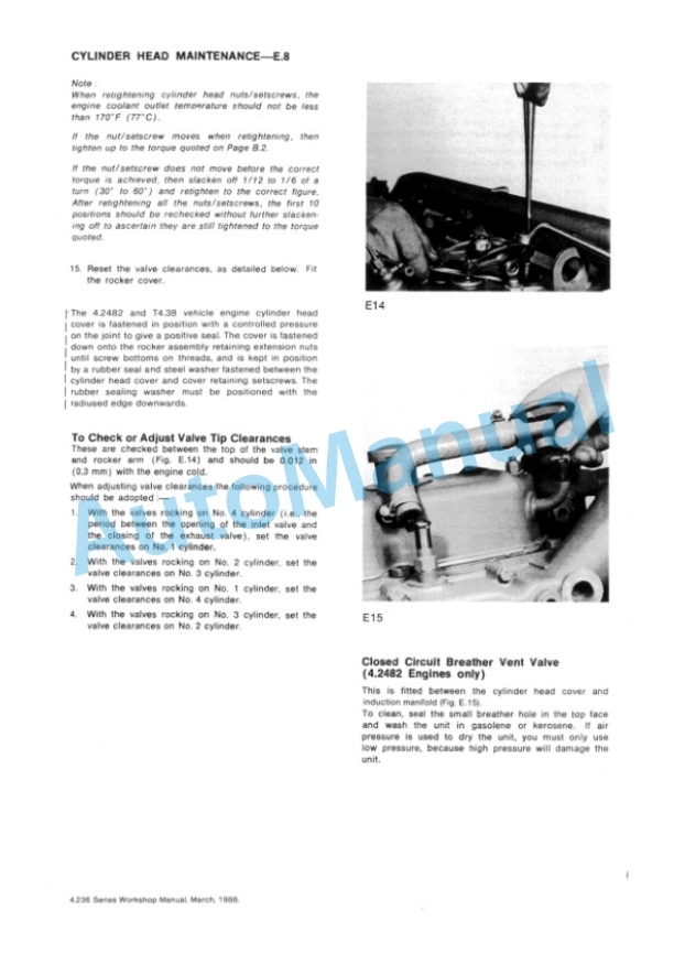 Komatsu 4.2482, 4.248, T4.236, 4.236, 4.212, T4.38 Diesel Engine Workshop Manual 4799004M1-3