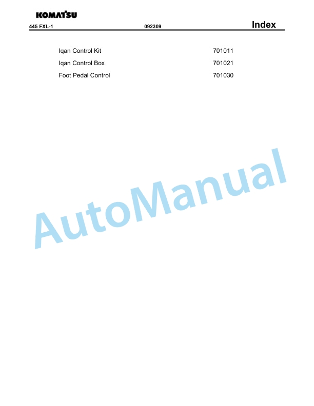 Komatsu 445FXL-1 Crawler Feller Buncher Parts Manual BEPB025500-3
