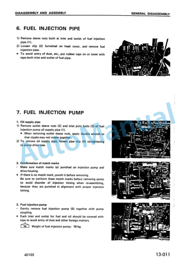 Komatsu 4D105-3, S4D105-3 Series Diesel Engine Shop Manual SEBE61300300-4