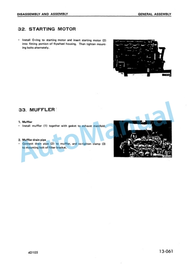 Komatsu 4D105-3, S4D105-3 Series Diesel Engine Shop Manual SEBE61300300-5