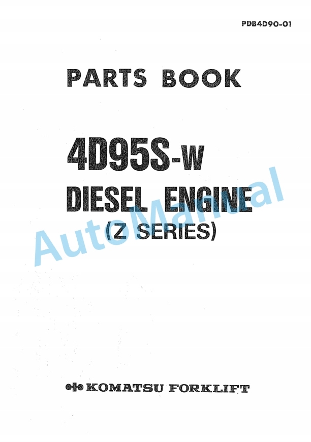 Komatsu 4D95S-W Diesel Engine Parts Manual PDB4D90-01
