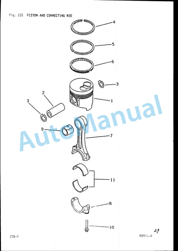 Komatsu 4D95S-W Diesel Engine (Z Series) Parts Manual PDA4D99-01-3
