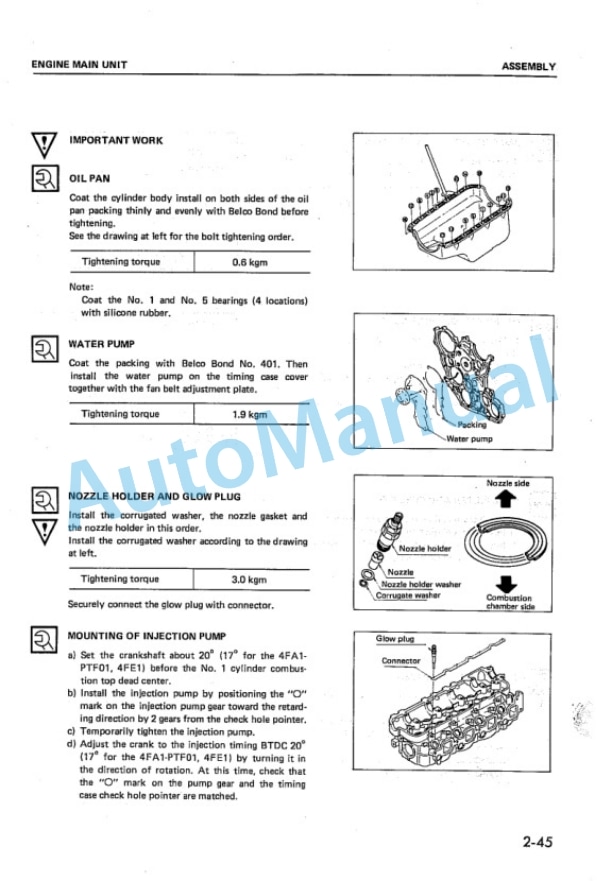 Komatsu 4FA1, 4FE1 Diesel Engine Shop Manual 4FEI-BEI-4