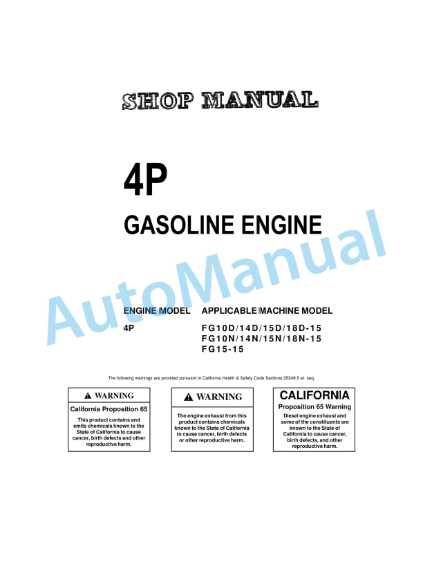 Komatsu 4P Gasoline Engine Shop Manual