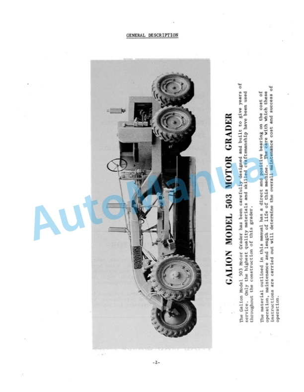 Komatsu 503 Motor Grader Operation and Maintenance Manual 2079A-H45-2