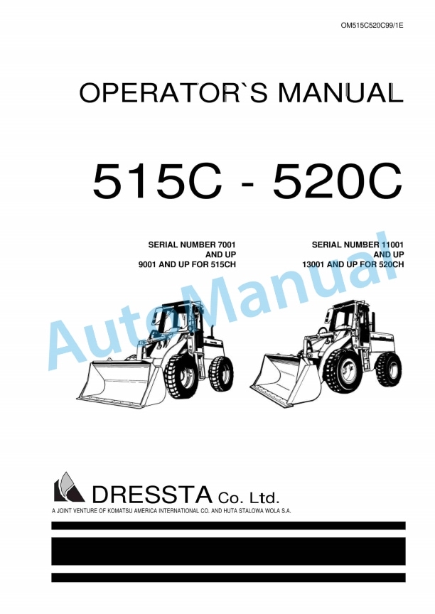 Komatsu 515C, 520C Operation and Maintenance Manual OM515C520C99-1E