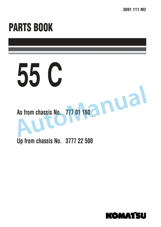 Komatsu 55C Wheel Loader Parts Manual 3091111M2