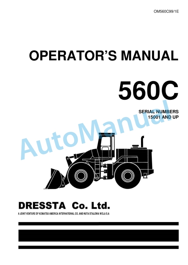 Komatsu 560C Operation and Maintenance Manual OM560C99-1E