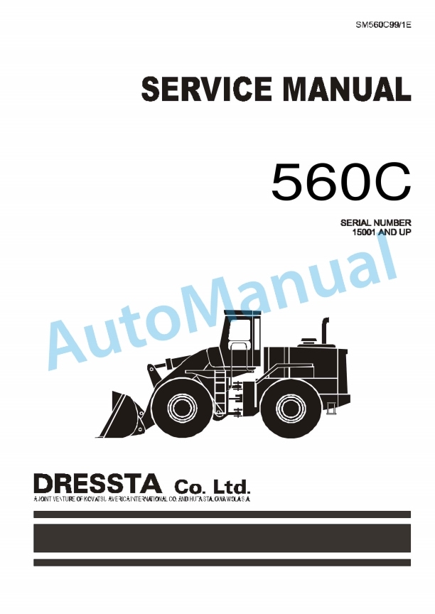 Komatsu 560C Wheel Loader Service Manual SM560C99_1E