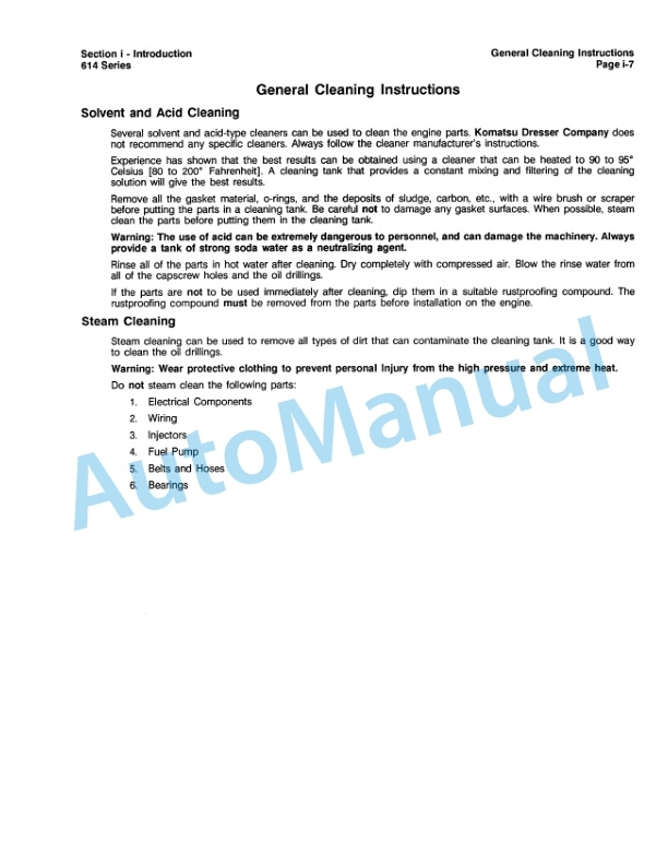 Komatsu 614 Series Diesel Engine Shop Manual CEBM614002-3