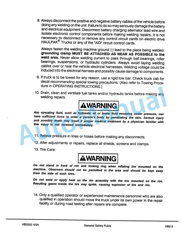 Komatsu 685E Dump Truck Operator Handbook DG674-2