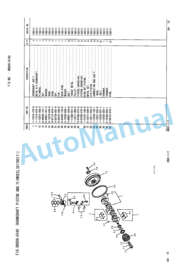 Komatsu 6BG1-1-T Engine Parts Manual PM324-3