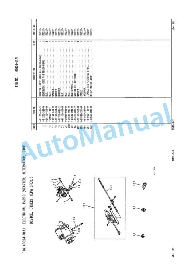 Komatsu 6BG1-1-T Engine Parts Manual PM324-5