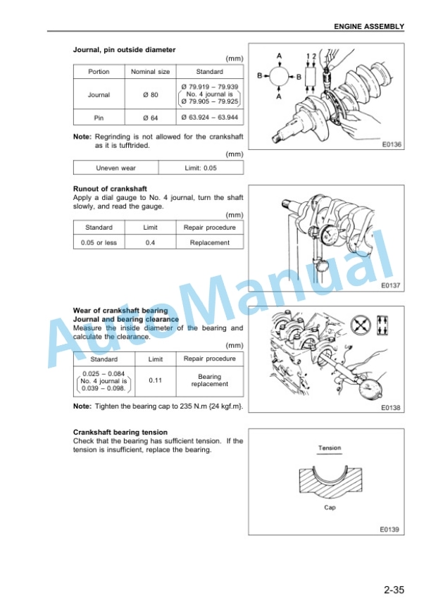 Komatsu 6BG1, 6BG1T Diesel Engine Shop Manual 6BG1T-BE2-3