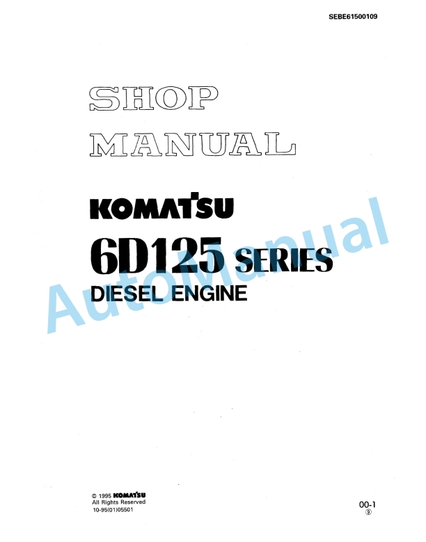 Komatsu 6D125 Series Diesel Engine Shop Manual SEBE61500109