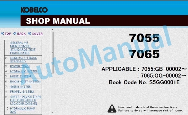 Komatsu 7055, 7065 Shop Manual S5GG0001E