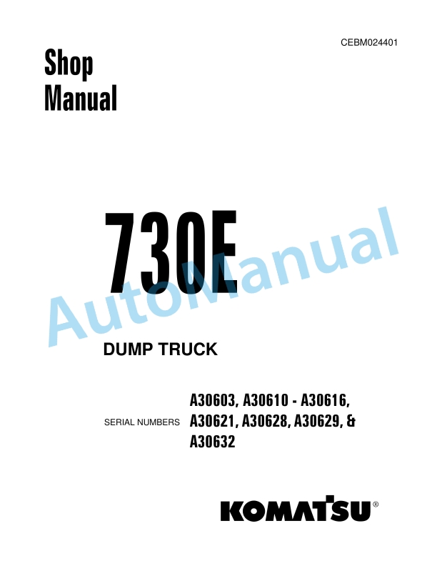 Komatsu 730E Dump Truck Shop Manual CEBM024401