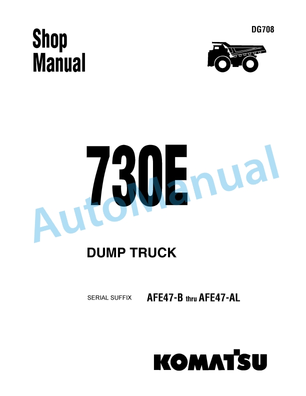 Komatsu 730E Dump Truck Shop Manual DG708