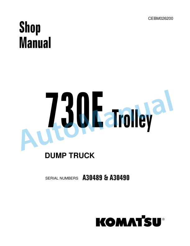 Komatsu 730E Trolley Dump Truck Shop Manual CEBM026200