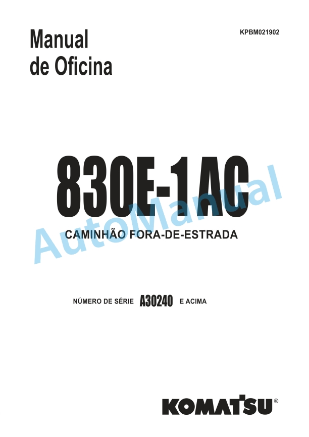 Komatsu 830E-1AC Off-Road Truck Shop Manual KPBM021902