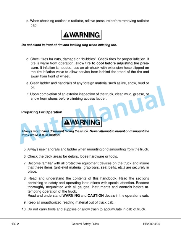 Komatsu 830E Dump Truck Operator Handbook DG621-2