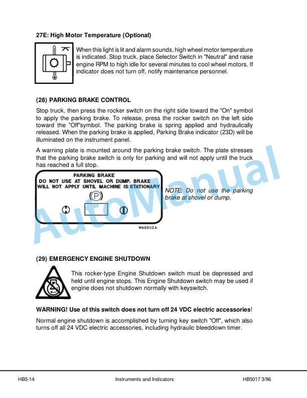 Komatsu 830E Dump Truck Operator Handbook DG621-4