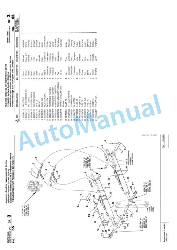 Komatsu 894, 898 High Flow Backhoe Loader Parts Manual PR4L89410-4