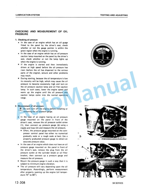Komatsu 94 Series Diesel Engine Shop Manual SEBE6142A03-3