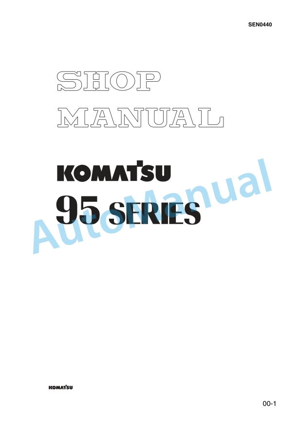Komatsu 95 Series Engine Shop Manual SEN0440