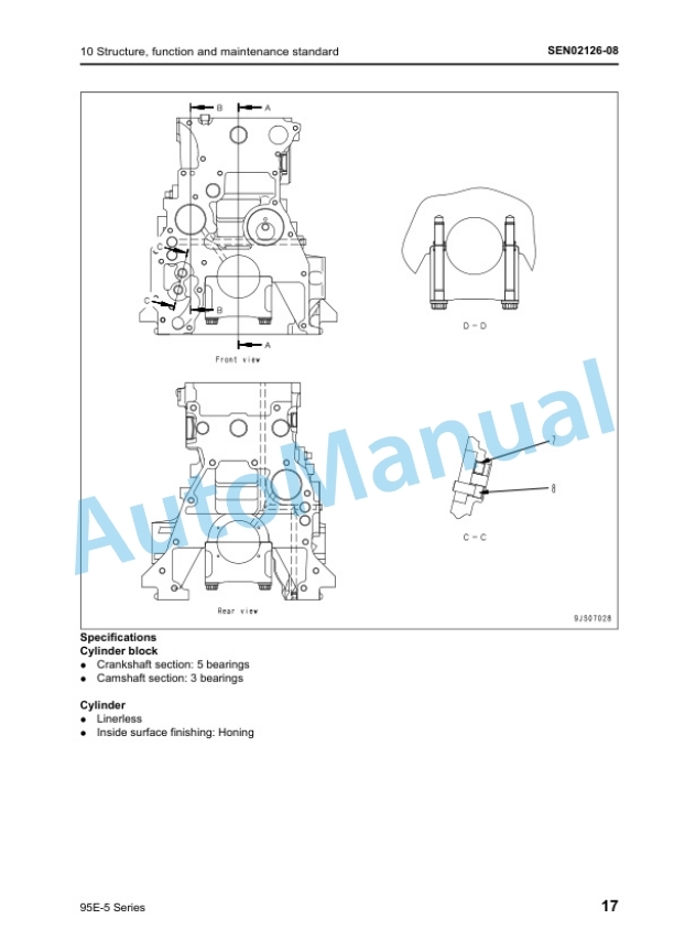 Komatsu 95E-5 Series Engine Shop Manual SEN01966-11-4