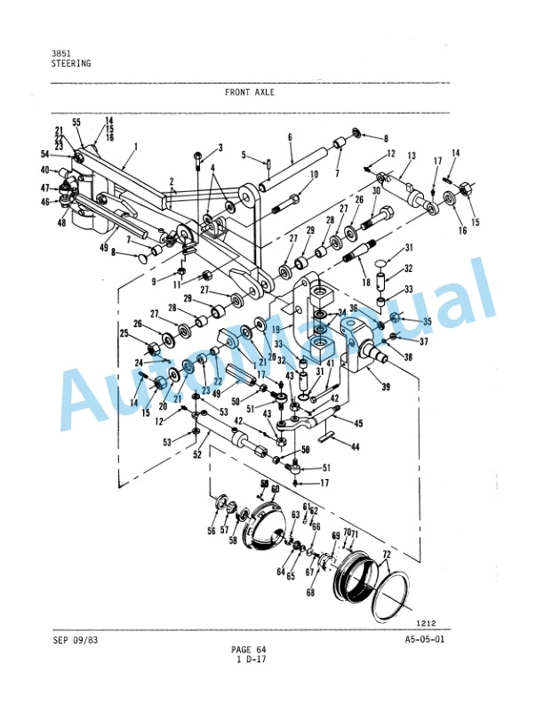 Komatsu A500 Motor Grader Parts Manual 3851R2-2