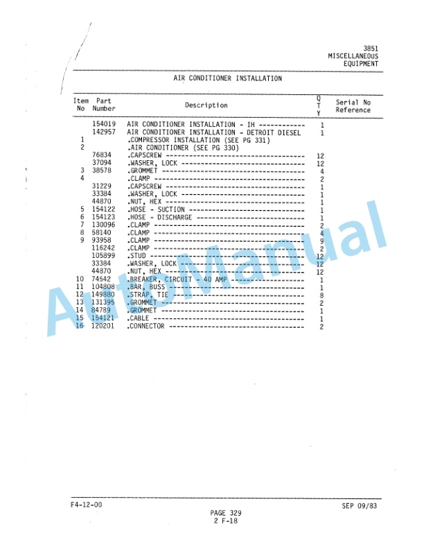 Komatsu A500 Motor Grader Parts Manual 3851R2-5