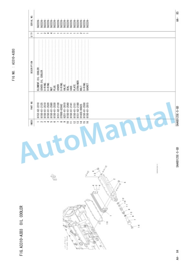 Komatsu A6D125E-GD-5-D1 Parts Manual FEN00317-01-4