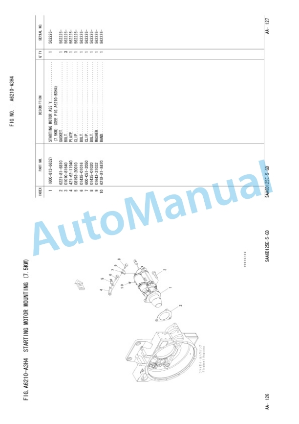 Komatsu A6D125E-GD-5-D1 Parts Manual FEN00317-01-5