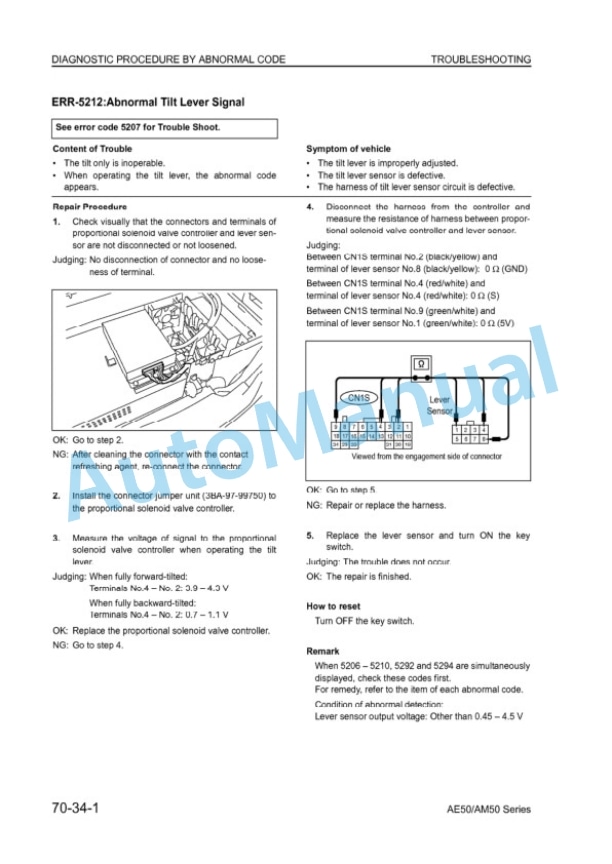 Komatsu AE50, AM50 Series Electric Lift Truck Shop Manual BBA12E1-02-4