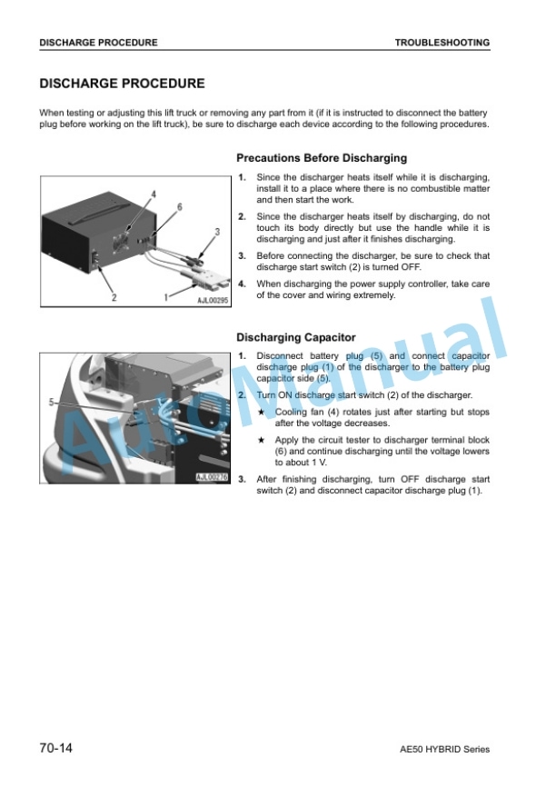 Komatsu AE50 Hybrid Series Electric Lift Truck Shop Manual BHA12E1-03-2